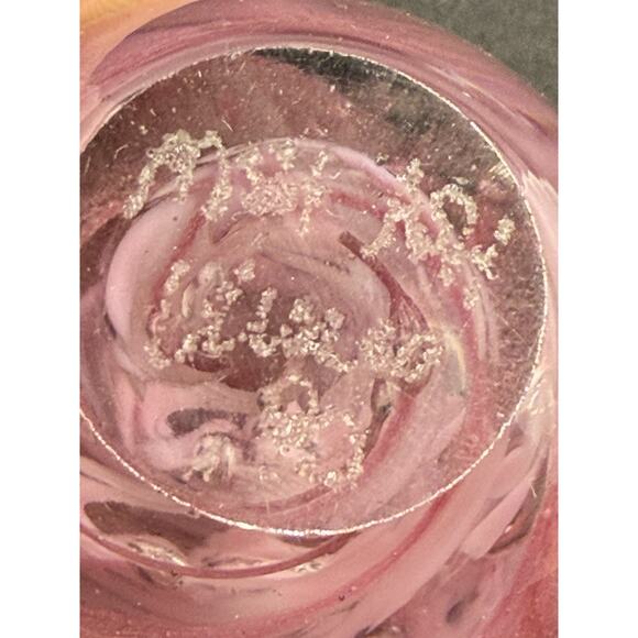 Vintage Signed Pink Paperweight- BEAUTIFUL GLASS Dated Unk Artist 1990 Egg Shape - Picture 5 of 8